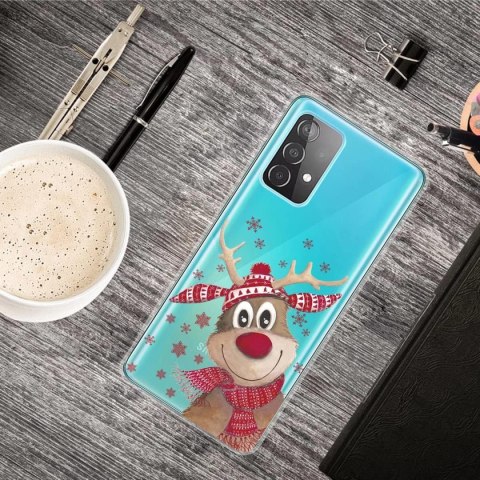 SZKŁO ETUI SAMSUNG GALAXY A32 5G PRZEZROCZYSTY RENIFER ŚWIĘTA