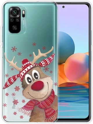 SZKŁO ETUI SILIKONOWE XIAOMI REDMI NOTE 10 5G ŚWIĘTA RENIFER