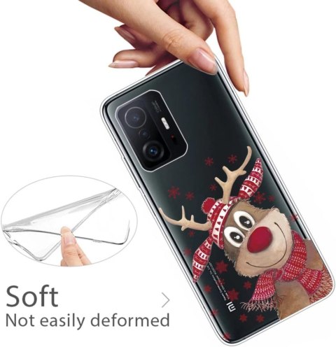 SZKŁO HARTOWANE ETUI PRZEZROCZYSTE ŚWIĄTECZNE XIAOMI 11T/11T PRO RENIFER