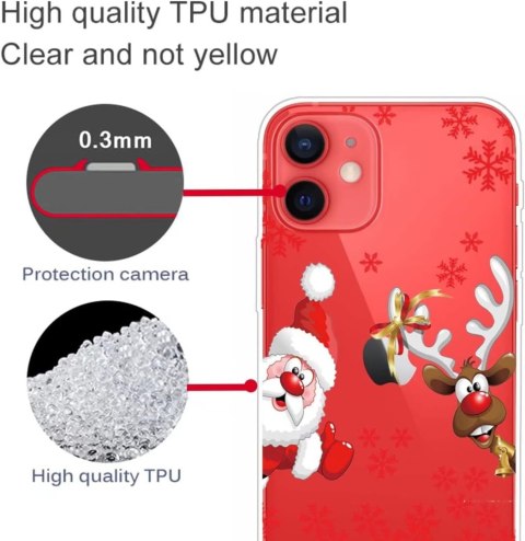 SZKŁO HARTOWANE ETUI PRZEZROCZYSTE ŚWIĄTECZNE IPHONE 12/12 PRO