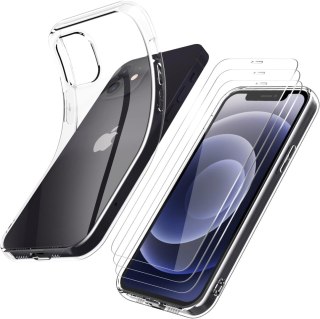 3X SZKŁO ETUI IPHONE 12/12 PRO 6.1' PRZEZROCZYSTE