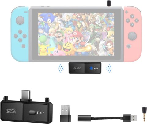 ADAPTER BLUETOOTH NADAJNIK USB-C TRANSMISJA DŹWIĘKU NINTENDO SWITCH/PS4