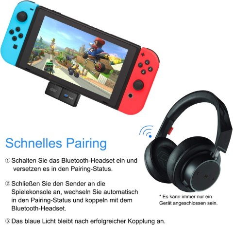 ADAPTER BLUETOOTH NADAJNIK USB-C TRANSMISJA DŹWIĘKU NINTENDO SWITCH/PS4