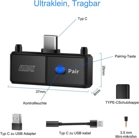 ADAPTER BLUETOOTH NADAJNIK USB-C TRANSMISJA DŹWIĘKU NINTENDO SWITCH/PS4