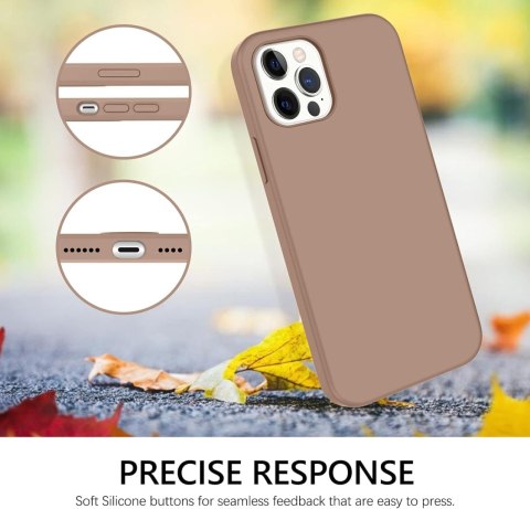 ETUI IPHONE 12 PRO MAX 6.7' BRĄZOWE SILIKONOWE MOCNE A2342 A2410