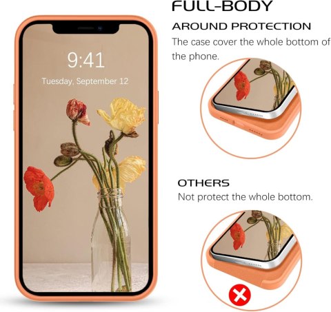 ETUI IPHONE 12 PRO MAX 6.7' POMARAŃCZOWE SILIKONOWE MOCNE