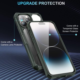 ETUI IPHONE 14 PRO MAX 6.7' PLECKI BEZBARWNE RAMKA CIEMNA ZIELEŃ