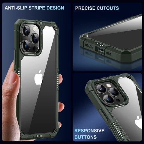 ETUI IPHONE 14 PRO MAX 6.7' PLECKI BEZBARWNE RAMKA CIEMNA ZIELEŃ