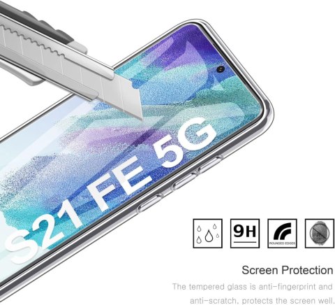 ETUI PRZEZROCZYSTE SAMSUNG GALAXY S21 FE 5G +3x SZKŁO HARTOWANE SM-G990B