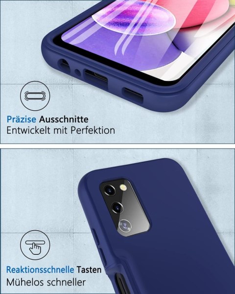 ETUI SAMSUNG GALAXY A03s CASE PRÓD TYŁ 360 OCHRONA NAVY BLUE GRANAT