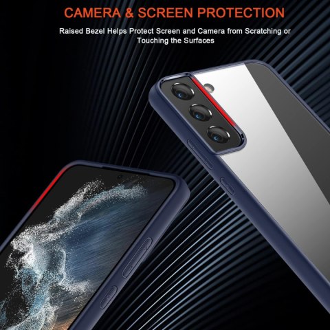 ETUI SAMSUNG GALAXY S22+ CASE PRZEZROCZYSTE PLECKI NIEBIESKA RAMKA ETUI SAMSUNG GALAXY S22+ CASE PRZEZROCZYSTE PLECKI NIEBIESKA RAMKA