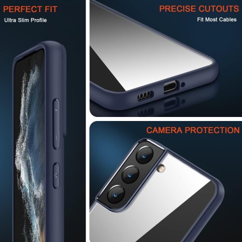 ETUI SAMSUNG GALAXY S22+ CASE PRZEZROCZYSTE PLECKI NIEBIESKA RAMKA ETUI SAMSUNG GALAXY S22+ CASE PRZEZROCZYSTE PLECKI NIEBIESKA RAMKA