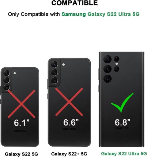 ETUI SAMSUNG GALAXY S22 ULTRA 5G GRANATOWA RAMKA PRZEZROCZYSTE PLECKI