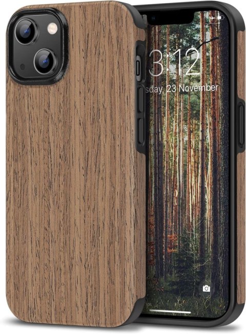 PRAKTYCZNE ETUI SZKO EKRAN MOCNE IPHONE 14 Plus 6.7' DREWNO BRĄZ PRAKTYCZNE ETUI SZKO EKRAN MOCNE IPHONE 14 Plus 6.7' DREWNO BRĄZ