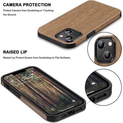 PRAKTYCZNE ETUI SZKO EKRAN MOCNE IPHONE 14 Plus 6.7' DREWNO BRĄZ PRAKTYCZNE ETUI SZKO EKRAN MOCNE IPHONE 14 Plus 6.7' DREWNO BRĄZ
