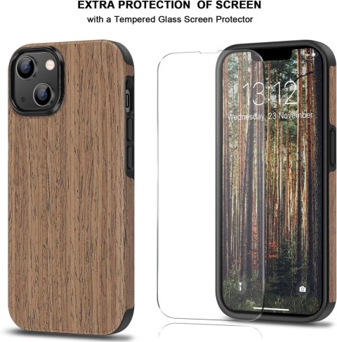 PRAKTYCZNE ETUI SZKO EKRAN MOCNE IPHONE 14 Plus 6.7' DREWNO BRĄZ PRAKTYCZNE ETUI SZKO EKRAN MOCNE IPHONE 14 Plus 6.7' DREWNO BRĄZ