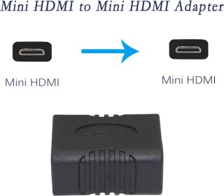 PRZEDŁUŻACZ ADAPTERA MINI HDMI TYPU C ŻEŃSKIE CZARNY