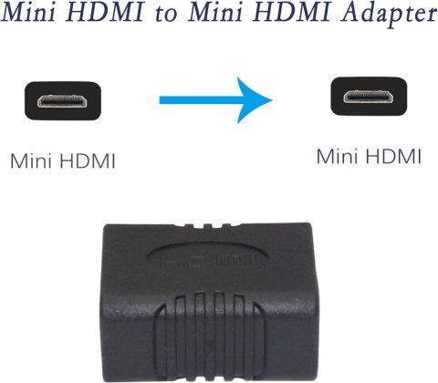 PRZEDŁUŻACZ ADAPTERA MINI HDMI TYPU C ŻEŃSKIE CZARNY