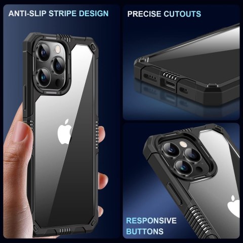 PRZEZROCZYSTE ETUI IPHONE 14 PRO 6.1' MOCNE CASE RAMKA CZARNA