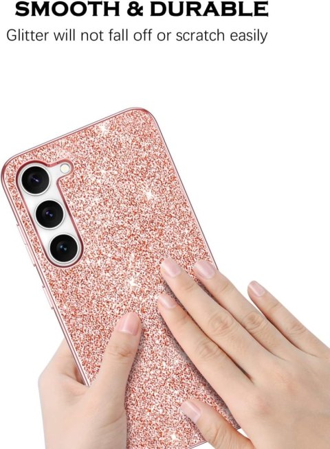 ROSE GOLD ETUI SAMSUNG GALAXY S23+ BROKATOWY MOCNY