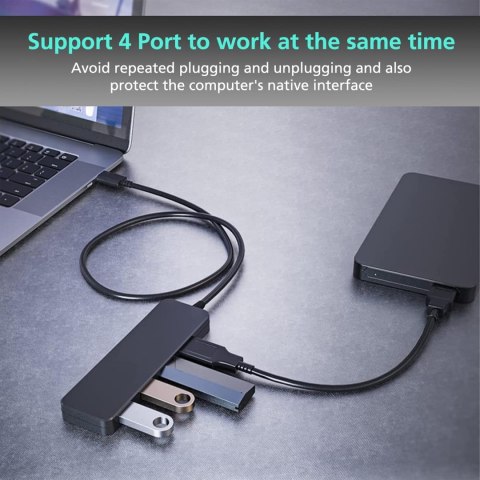 ROZDZIELACZ USB HUB 4-PORTOWY 3.0 NIEBIESKIE PORTY DO PC