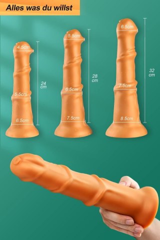 WIBRATOR Z PRZYSSAWKĄ SILIKONOWY ELASTYCZY PENIS ZABAWKA EROTYCZNA L 32cm