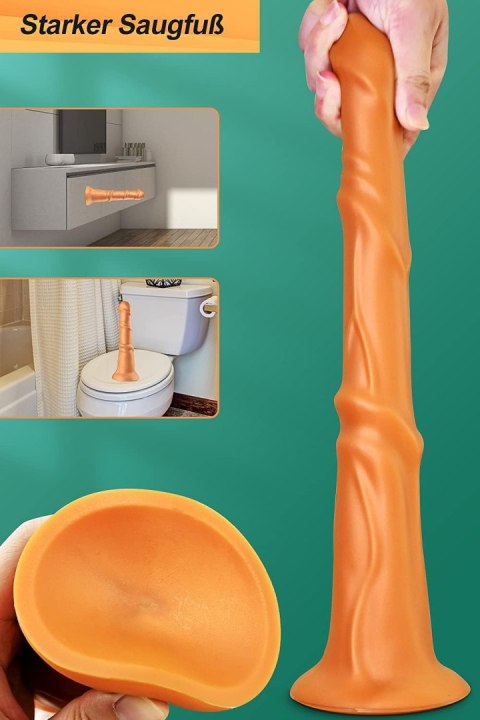 WIBRATOR Z PRZYSSAWKĄ SILIKONOWY ELASTYCZY PENIS ZABAWKA EROTYCZNA L 32cm