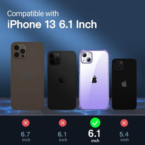 2X SZKŁO ETUI IPHONE 13 6.1 PRZEZROCZYSTY FIOLET