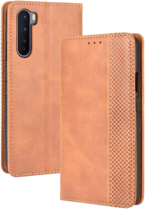 ETUI CASE DO ONEPLUS NORD 5G KLAPKA SKÓRA BRĄZ