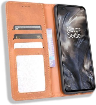 ETUI CASE DO ONEPLUS NORD 5G KLAPKA SKÓRA BRĄZ