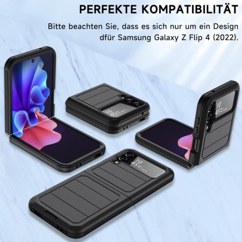 ETUI CZARNE SAMSUNG GALAXY Z FLIP 4 SKŁADANE SILIKONOWE WYTRZYMAŁE SM-F721B