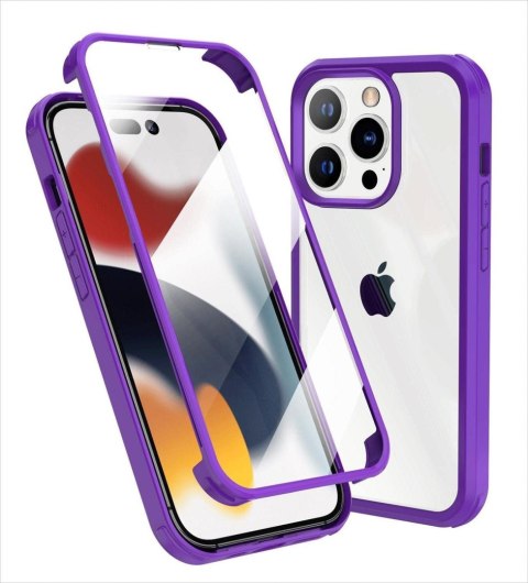 ETUI IPHONE 14 PRO 6.1' OCHRONA PRZÓD TYŁ FIOLET