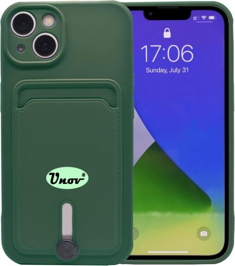 ETUI SILIKONOWE APPLE IPHONE 13 6.1" ZIELONE +MIEJSCE NA KARTY PORTFEL