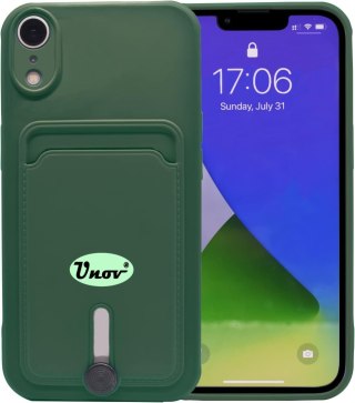 ETUI SILIKONOWE DO APPLE IPHONE XR 6.06" CASE ZIELONY +MIEJSCE NA KARTY