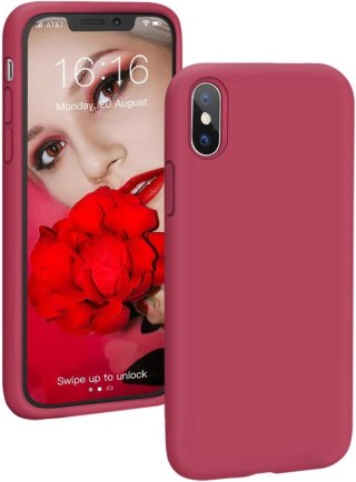 ETUI SILIKONOWE IPHONE XS/X 5.8' RÓŻOWA CZERWIEŃ