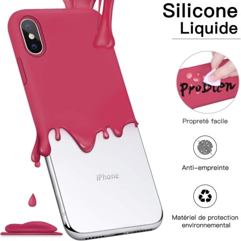 ETUI SILIKONOWE IPHONE XS/X 5.8' RÓŻOWA CZERWIEŃ