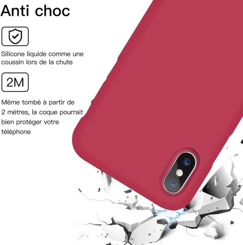 ETUI SILIKONOWE IPHONE XS/X 5.8' RÓŻOWA CZERWIEŃ