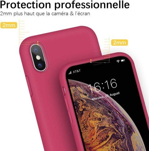 ETUI SILIKONOWE IPHONE XS/X 5.8' RÓŻOWA CZERWIEŃ