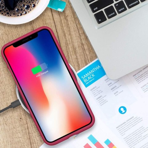 ETUI SILIKONOWE IPHONE XS/X 5.8' RÓŻOWA CZERWIEŃ