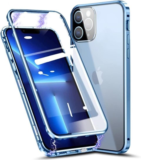 NIEBIESKIE ETUI IPHONE 13 PRO MAX TYŁ PRZÓD 360