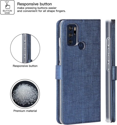 NIEBIESKIE ETUI MOTOROLA MOTO G71 5G ZAMYKANE