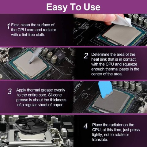 PASTA TERMOPRZEWODZĄCA NA PROCESOR ZESTAW 5SZT 5g 5.15 W/mK