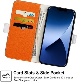 POMARAŃCZOWE ETUI IPHONE 14 MAX 6.7' ZAMYKANE