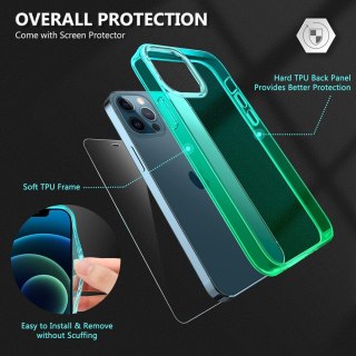 SZKŁO ETUI IPHONE 13/14 6,1' ZIELONE PRZEZROCZYSTE