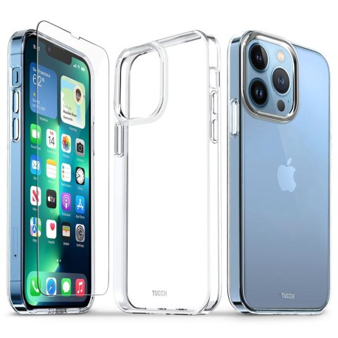 ZESTAW ETUI +SZKŁO APPLE IPHONE 12/12 PRO 6.1' PRZEZROCZYSTE TWARDE MOCNE