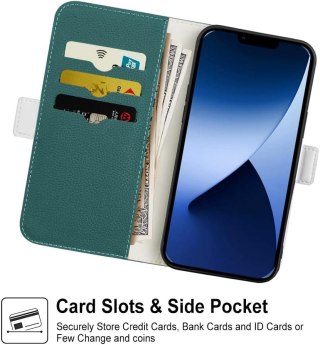 ZIELONE ETUI IPHONE 14 MAX 6.7' ZAMYKANE SMYCZ