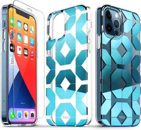 ETUI APPLE IPHONE 12/12 PRO NIEBIESKIE WZORY +SZKŁO ETUI APPLE IPHONE 12/12 PRO NIEBIESKIE WZORY +SZKŁO