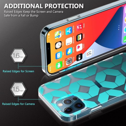 ETUI APPLE IPHONE 12/12 PRO NIEBIESKIE WZORY +SZKŁO ETUI APPLE IPHONE 12/12 PRO NIEBIESKIE WZORY +SZKŁO