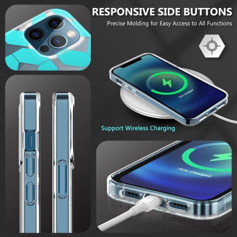 ETUI APPLE IPHONE 12/12 PRO NIEBIESKIE WZORY +SZKŁO ETUI APPLE IPHONE 12/12 PRO NIEBIESKIE WZORY +SZKŁO