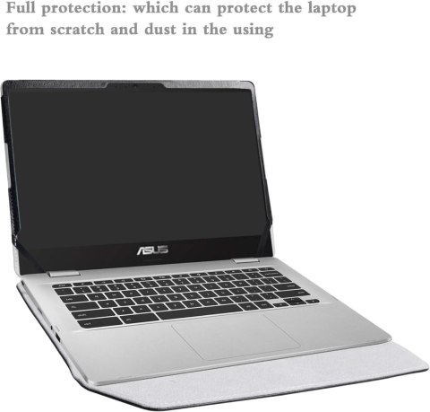 ETUI CZARNE Z KLAPKĄ 14" ASUS CHROMEBOOK C423NA/ACER SWIFT 3 14" EKOSKÓRA